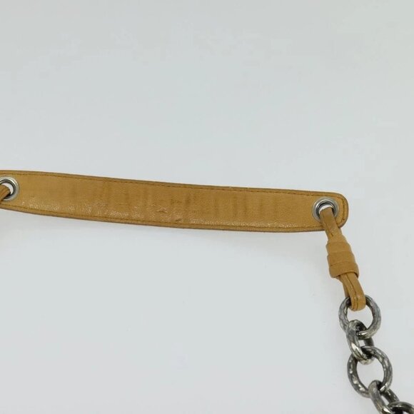 BOTTEGA VENETA INTRECCIATO Shoulder Bag Leather Yellow Silver Auth - Picture 8 of 16